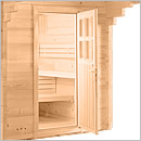 Sauna finlandese da giardino o da esterno Country - Porta in legno e vetro
