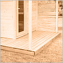 Sauna finlandese da giardino o da esterno Scala Medium - Terrazza in legno
