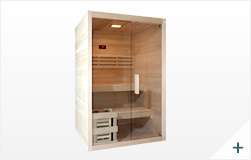 Sauna Aria 120 vista esterna con porta in vetro
