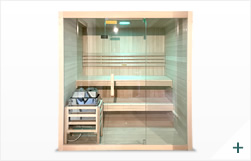 Sauna Aria 180 BIG vista esterna con porta in vetro