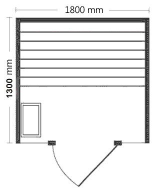 Schema tecnico cabina sauna Aria 180 BIG