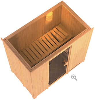 Sauna finlandese classica Variado coibentata - sezione vista dall'alto