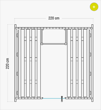 Sauna finlandese a botte da giardino o da esterno Kammi 220 - Dimensioni