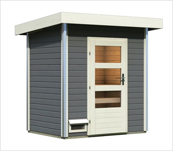 Sauna finlandese da esterno Ivana in tinta grigio - Kit spedito: Struttura in legno