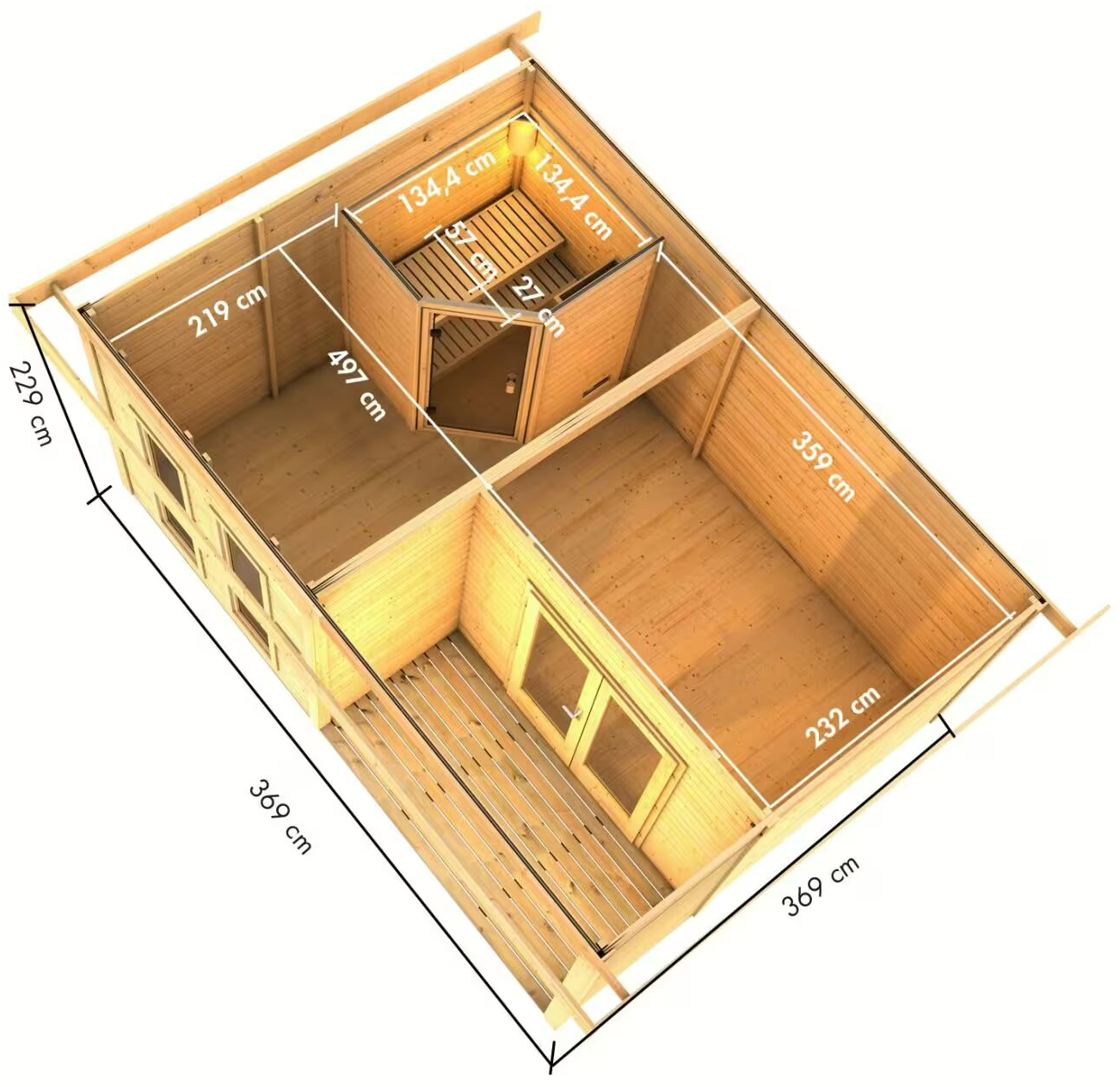 Sauna finlandese da esterno CasaSauna Big - Misure