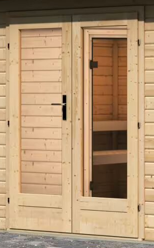 Sauna finlandese: Kit sauna - porta in vetro bronzato Sauna finlandese da esterno CasaSauna Small - Kit spedito: Porta in vetro bronzato