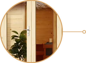 Sauna finlandese da esterno CasaSauna Small - Porta in vetro temperato