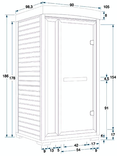 Sauna infrarossi Camilla - Prospetto tecnico Sauna infrarossi Camilla - Prospetto tecnico
