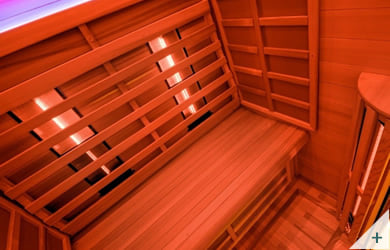 Sauna infrarossi Patty - Foto degli interni: riscaldatori in ceramica