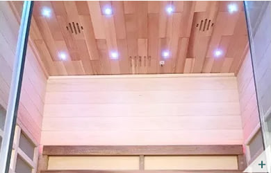Sauna infrarossi Patty - Foto degli interni: illuminazione LED cielo stellato