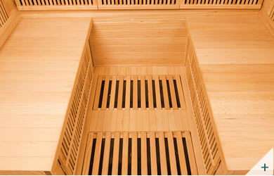 Sauna infrarossi Ramona - Foto degli interni: illuminazione LED verde