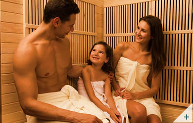 Sauna infrarossi Ramona - Foto degli interni: illuminazione LED rossa