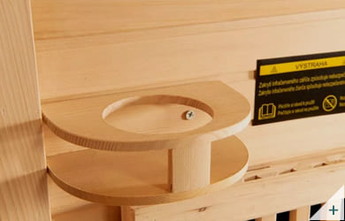 Sauna infrarossi Ramona - Foto degli interni: cassa stereo e presa d'aria