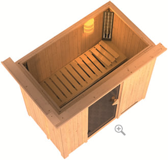 Sauna Variado — cornice con faretti alogeni 20 W — schema tecnico