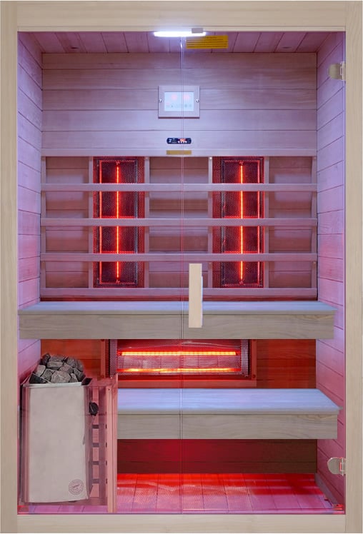 Sauna multifunzione Combi finlandese e infrarossi Bea 150 - Foto della cabina