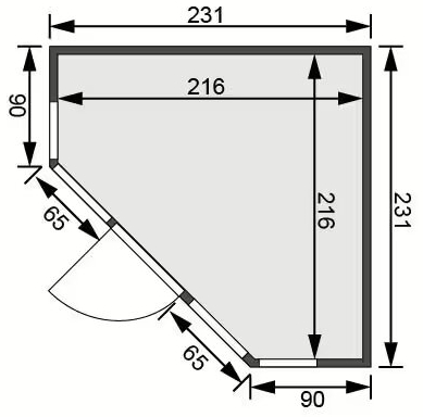 Quote tecniche sauna ibrida finlandese + infrarossi per casa: misure interne/esterne, spessori pareti
