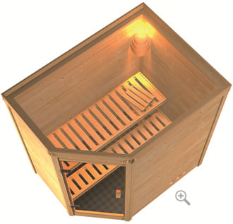 Sauna infrarossi Camelia: vista in 3D dall’alto