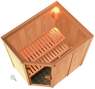 Sauna finlandese classica Carola coibentata - sezione vista dall'alto