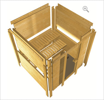Sauna finlandese da esterno CasaSauna Small - Kit spedito: Struttura in legno