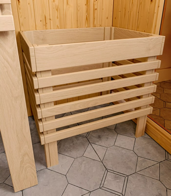 Kit sauna Ava 1: protezione in legno per stufa