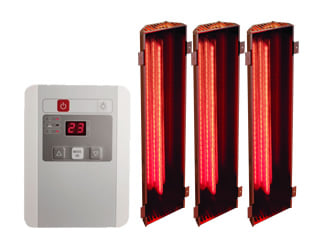 Lampade a infrarossi per sauna Variado – set 3 emettitori con pannello di controllo