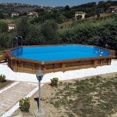 Piscina in legno fuori terra JARDIN 607 - kit interrata