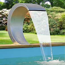 Cascata OASI in acciaio inox per piscina fuori terra o interrata