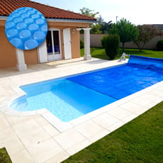 Copertura estiva a bolle SU MISURA PISCINA RETTANGOLARE+SCALA ROMANA