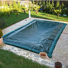 Copertura invernale con fascette senza tubolari per piscina rettangolare - 210 g/mq