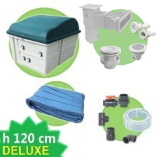 Kit impianto piscina rettangolare 11,00x5,00 m-h.1,20 m - DELUXE+Liner