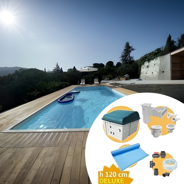Piscina in cemento armato 6x3 m - h. 1,2 m DELUXE + Membrana