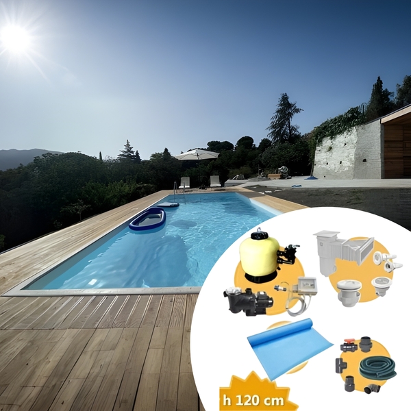 Piscina interrata in cemento armato 6x3 m - h. 1,2 m + Membrana