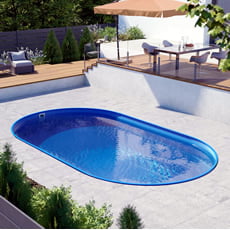 Piscina interrata in kit in acciaio ovale NEWSKYBLUE Comfort 700 - h. 120 cm