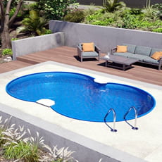 Piscina interrata in kit in acciaio NEWSKYBLUE Space 855 - h. 150 cm