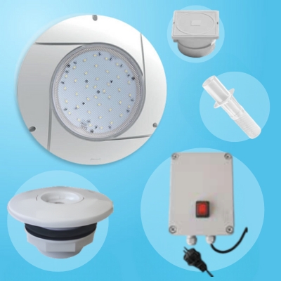 Kit 1 faro LED bianco da avvitare su bocchetta