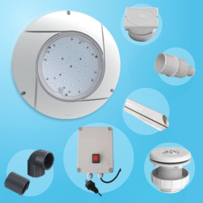Kit proiettore LED bianco per piscine in pannelli e Futura