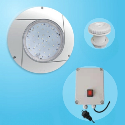 Kit proiettore LED bianco per piscine in legno
