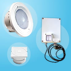 Kit 1 proiettore bianco per piscina con trasformatore Kit 1 proiettore bianco per piscina con trasformatore