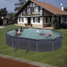 Piscina fuori terra GRE acciaio ovale 610x375x1,32 GRANADA PROV618GF