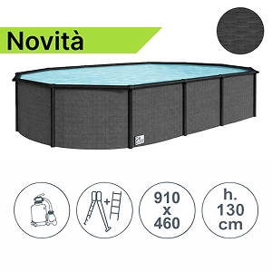 Piscina fuori terra in acciaio GREY POOL 910x460x130 cm