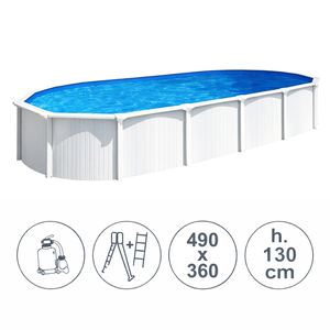 Piscina fuori terra in acciaio WHITE POOL 490x360x130 cm