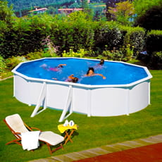 Piscina fuori terra GRE in acciaio Ovale 610x375x1,20 FIDJI KIT610ECO
