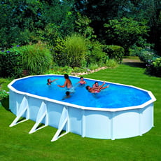 Piscina fuori terra GRE in acciaio Ovale 730x375x1,20 FIDJI KIT730ECO