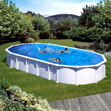 Piscina fuori terra GRE in acciaio Ovale 800x470x1,32 HAITI KITPROV8188