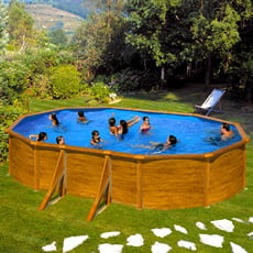 Piscina fuori terra GRE in acciaio Ovale 610x375x1,20 PACIFIC KIT610W