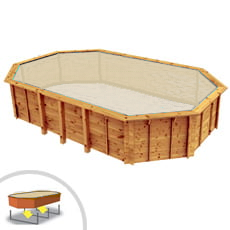 Piscina in legno autoportante ottagonale Riva 727 Liner sabbia