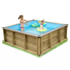 Mini Piscina in legno rettangolare per bambini PISTOCHE 2x2