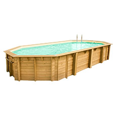 Piscina in legno fuori terra AZURA 750x400 - Liner sabbia