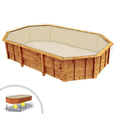 Piscina in legno indipendente ottagonale Riva 490 Liner sabbia