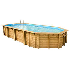 Piscina in legno fuori terra OCEAN 860x470 - Liner azzurro